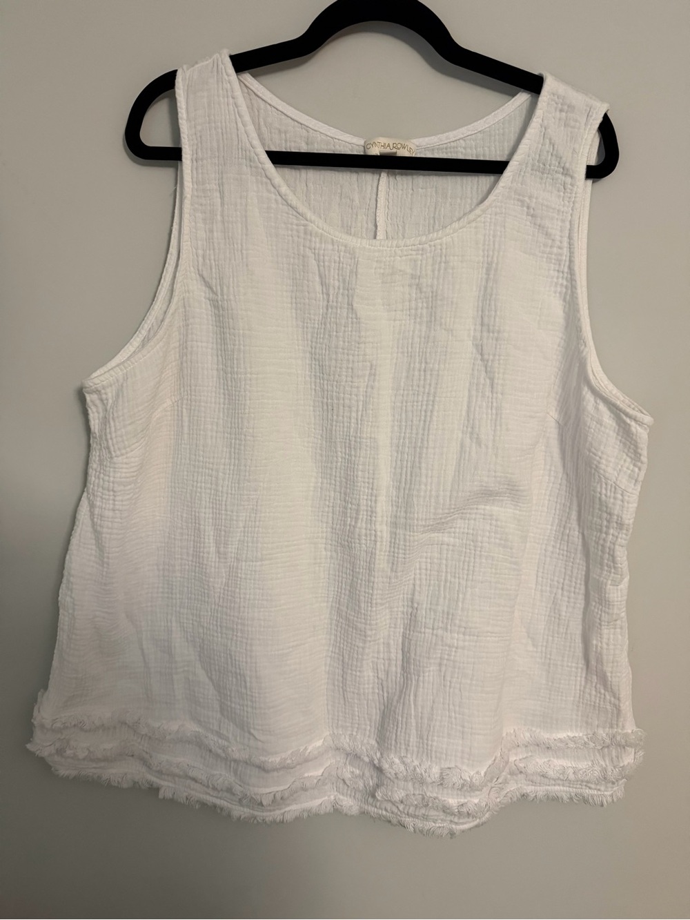 Cynthia Rowley White Sleeveless cotton gauze Tank Top